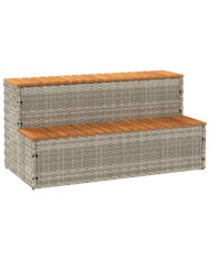  Marche bain à remous gris clair 100x50x50,5 cm acacia massif | Mobilier & Déco