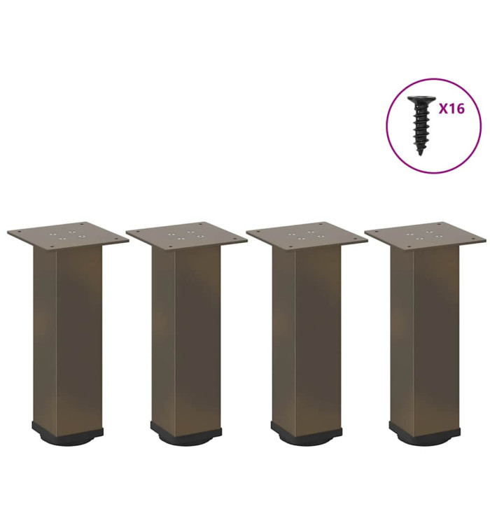 Pieds de table basse acier naturel 4 pcs 30-32 cm acier | Mobilier & Déco
