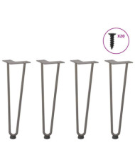 Pieds de table en forme d'épingle à cheveux 42 cm acier massif | Mobilier & Déco