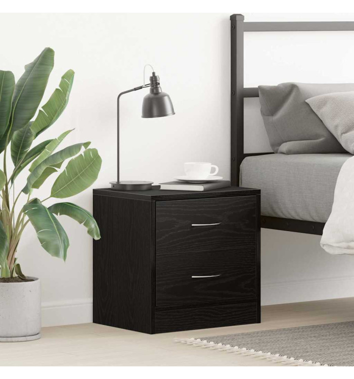 Table de chevet chêne noir 40x30x40 cm bois d'ingénierie | Mobilier & Déco