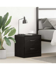 Table de chevet chêne noir 40x30x40 cm bois d'ingénierie | Mobilier & Déco