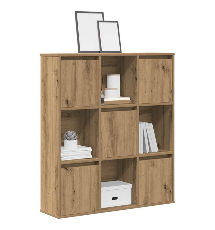 Bibliothèque chêne artisanal 89x24x101,5 cm bois d'ingénierie | Mobilier & Déco