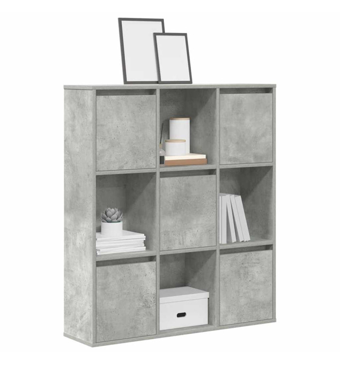Bibliothèque gris béton 89x24x101,5 cm bois d'ingénierie | Mobilier & Déco