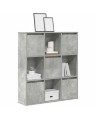 Bibliothèque gris béton 89x24x101,5 cm bois d'ingénierie | Mobilier & Déco