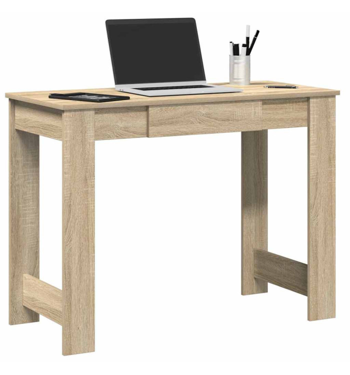 Bureau chêne sonoma 100x45x75 cm bois d'ingénierie | Mobilier & Déco