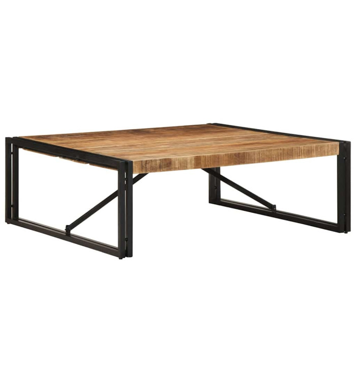 Table basse 100x100x35 cm bois de manguier massif brut | Mobilier & Déco