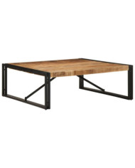 Table basse 100x100x35 cm bois de manguier massif brut | Mobilier & Déco