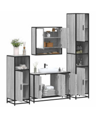 Ensemble de meubles de salle de bain 4 pcs sonoma gris | Mobilier & Déco
