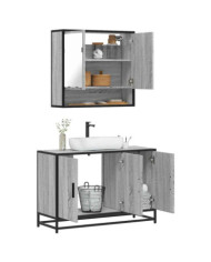 Ensemble de meubles de salle de bain 2 pcs Sonoma gris | Mobilier & Déco