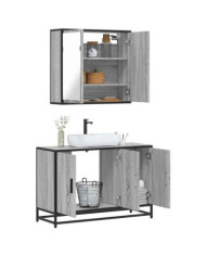 Ensemble de meubles de salle de bain 2 pcs Sonoma gris | Mobilier & Déco