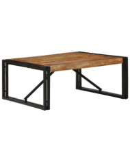 Table basse multicolore 80x80x35 cm bois de récupération massif | Mobilier & Déco