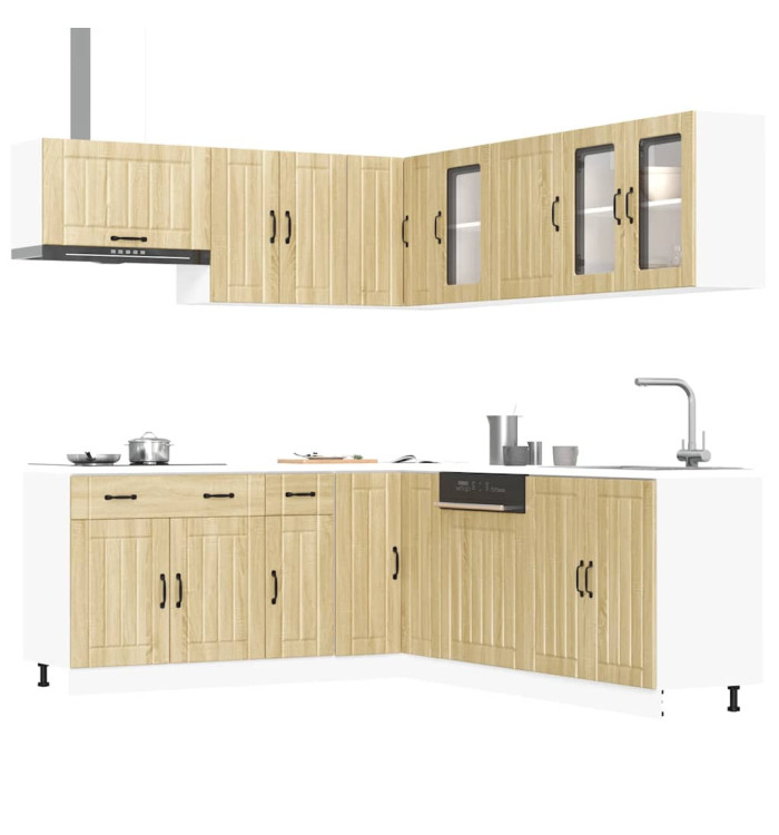 Ensemble d'armoires de cuisine 11 pcs Lucca bois d'ingénierie | Mobilier & Déco