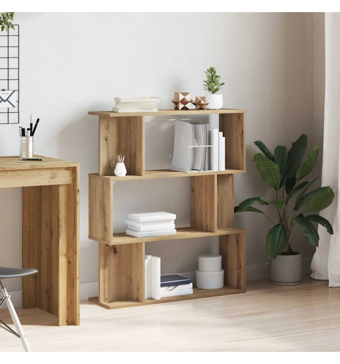 Bibliothèque chêne artisanal 80x24x96 cm bois d'ingénierie | Mobilier & Déco