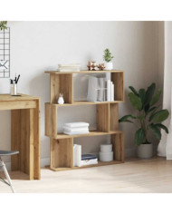 Bibliothèque chêne artisanal 80x24x96 cm bois d'ingénierie | Mobilier & Déco