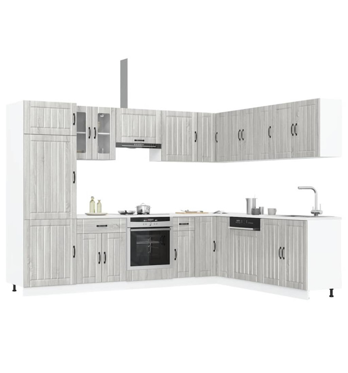 Ensemble d'armoires de cuisine 14 pcs Lucca bois d'ingénierie | Mobilier & Déco