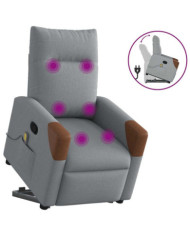 Fauteuil de massage inclinable Gris clair Tissu | Mobilier & Déco
