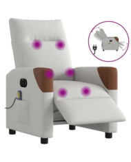 Fauteuil de massage inclinable électrique gris nuage tissu | Mobilier & Déco