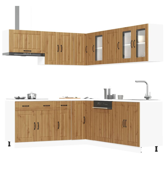 Ensemble d'armoires de cuisine 11 pcs Lucca bois d'ingénierie | Mobilier & Déco