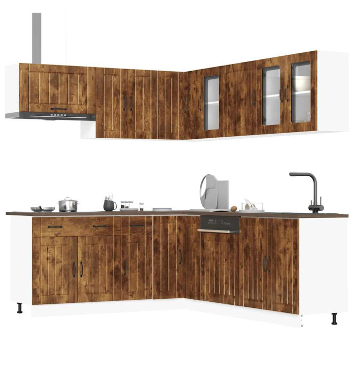 Ensemble d'armoires de cuisine 11 pcs Lucca bois d'ingénierie | Mobilier & Déco