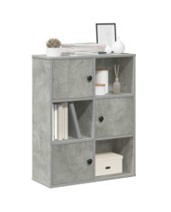 Bibliothèque gris béton 60x24x76,5 cm bois d'ingénierie | Mobilier & Déco