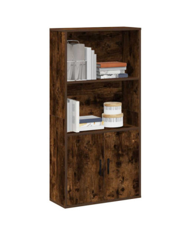 Bibliothèque chêne fumé 60x24x120 cm bois d'ingénierie | Mobilier & Déco