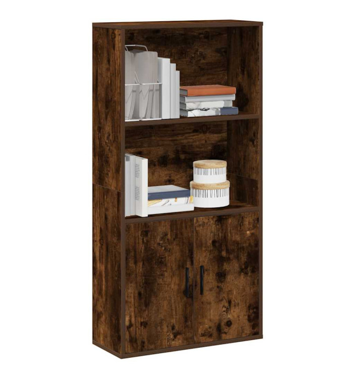 Bibliothèque chêne fumé 60x24x120 cm bois d'ingénierie | Mobilier & Déco