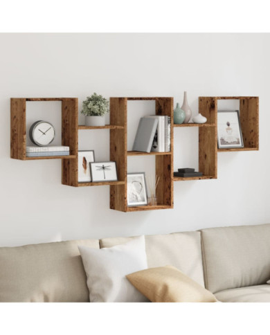 Étagère murale vieux bois 159x18x66 cm bois d'ingénierie | Mobilier & Déco