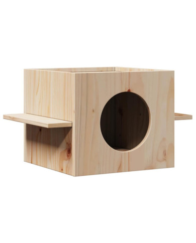 Maison pour chat 51x35x30 cm bois de pin massif | Mobilier & Déco