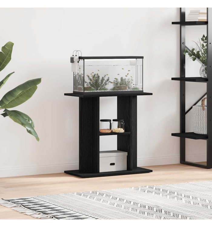 Support pour aquarium chêne noir 60x30x60 cm bois d'ingénierie | Mobilier & Déco