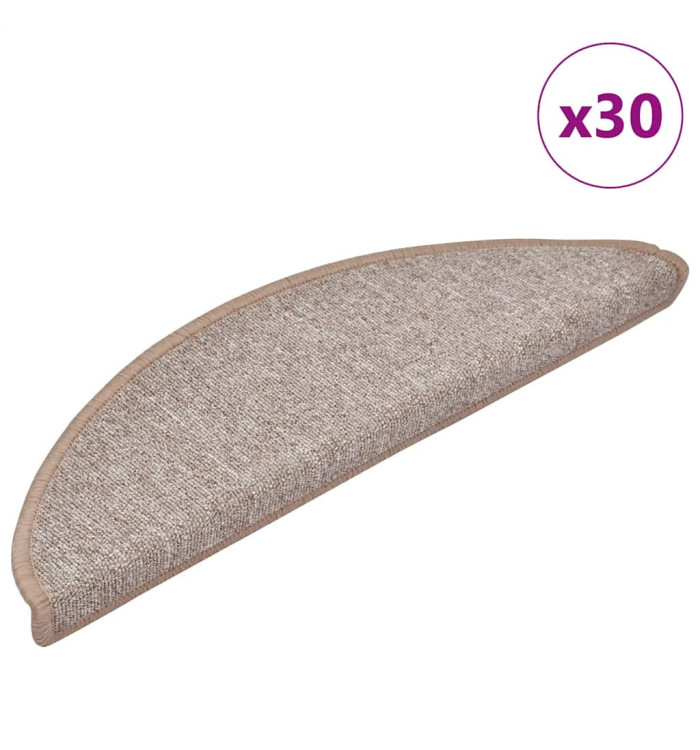 Tapis d'escalier 30 pcs marron 56x17x3 cm | Mobilier & Déco
