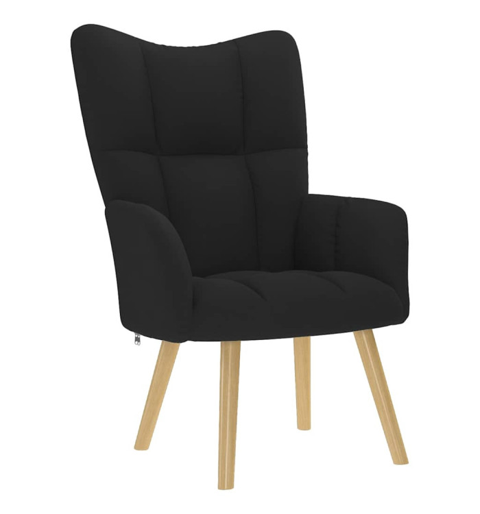 Chaise de relaxation Noir Tissu | Mobilier & Déco
