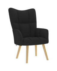 Chaise de relaxation Noir Tissu | Mobilier & Déco