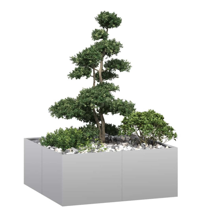 Jardinière 100x100x40 cm acier galvanisé | Mobilier & Déco