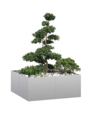 Jardinière 100x100x40 cm acier galvanisé | Mobilier & Déco