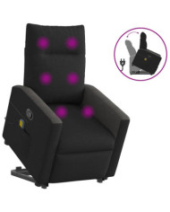 Fauteuil de massage inclinable Noir Tissu | Mobilier & Déco