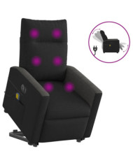 Fauteuil inclinable de massage électrique Noir Tissu | Mobilier & Déco