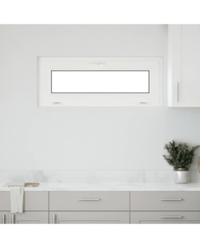 Fenêtre de sous-sol RISOR 100x40 cm inclinable 3 vitrages blanc | Mobilier & Déco