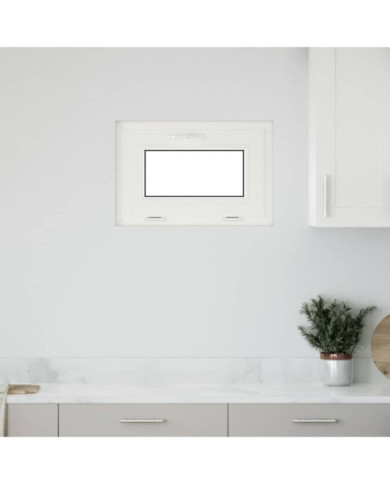 Fenêtre de sous-sol RISOR 60x40 cm inclinable 3 vitrages blanc | Mobilier & Déco