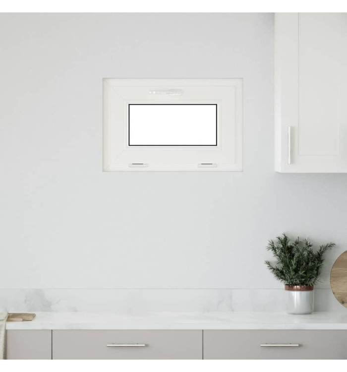 Fenêtre de sous-sol RISOR 60x40 cm inclinable 3 vitrages blanc | Mobilier & Déco