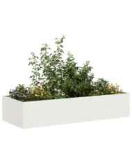 Jardinière blanc 200x80x40 cm acier | Mobilier & Déco