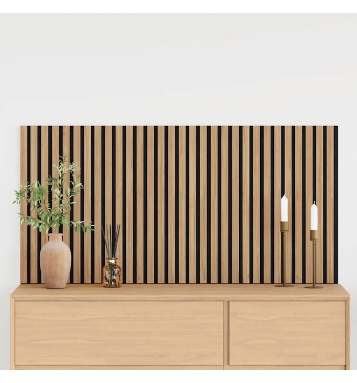Panneaux muraux acoustiques 2pcs lattes 60,5x60cm placage chêne | Mobilier & Déco