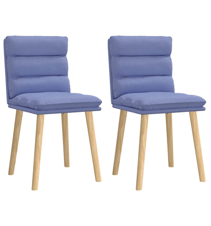 Chaises à manger lot de 2 bleu jean tissu | Mobilier & Déco