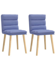 Chaises à manger lot de 2 bleu jean tissu | Mobilier & Déco