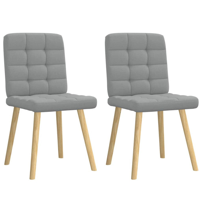 Chaises à manger lot de 2 gris clair tissu | Mobilier & Déco