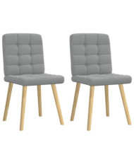 Chaises à manger lot de 2 gris clair tissu | Mobilier & Déco