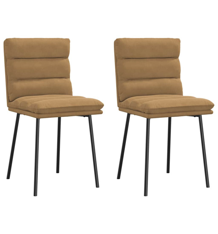 Chaises à manger lot de 2 Marron Velours | Mobilier & Déco