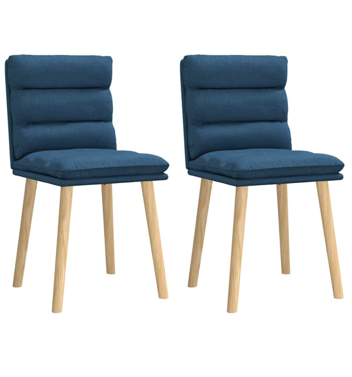 Chaises à manger lot de 2 bleu tissu | Mobilier & Déco