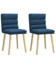 Chaises à manger lot de 2 bleu tissu | Mobilier & Déco