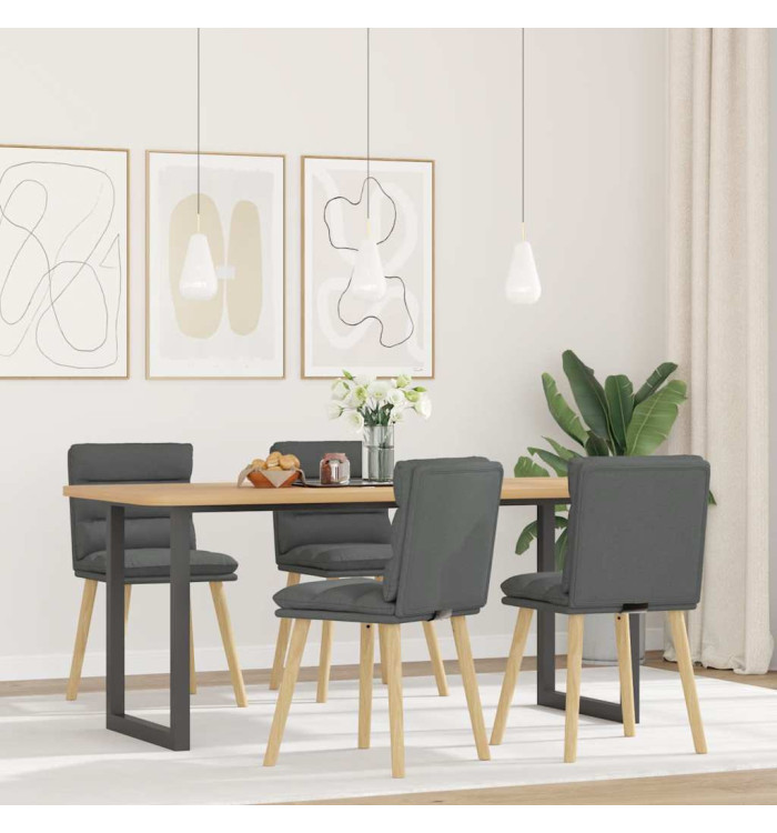 Chaises à manger lot de 4 gris foncé tissu | Mobilier & Déco