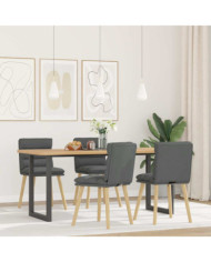 Chaises à manger lot de 4 gris foncé tissu | Mobilier & Déco